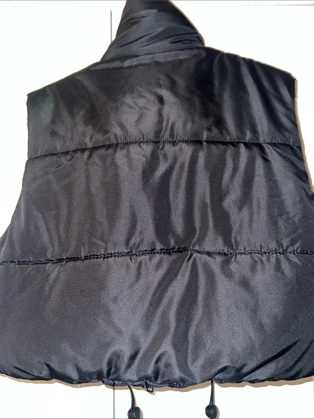 Black Puffer Vest - Sleeveless Zip Front - Picture 2 of 3